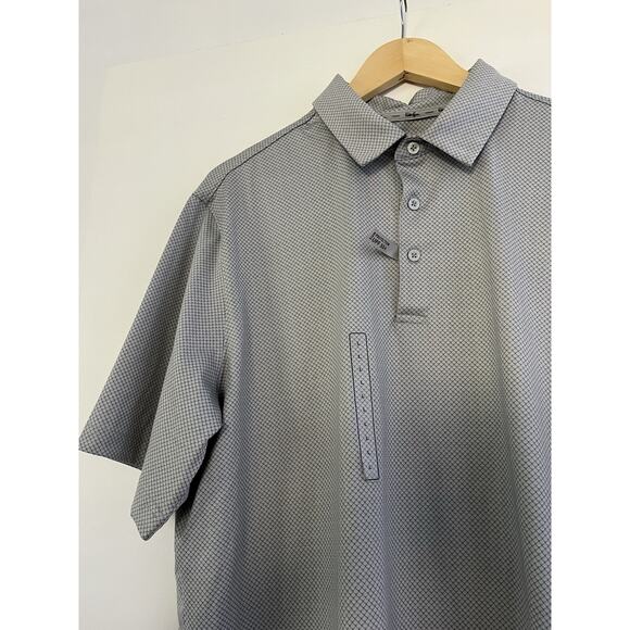 WALTER HAGEN P11 Textured Stripe Performance Polo Shirt Size L Gray Golf UPF 50 - Picture 3 of 9
